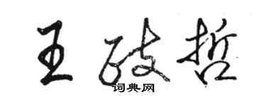 駱恆光王政哲行書個性簽名怎么寫