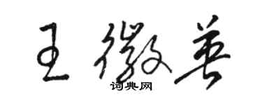 駱恆光王徽英草書個性簽名怎么寫