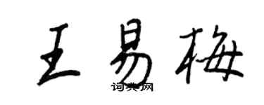 王正良王易梅行書個性簽名怎么寫