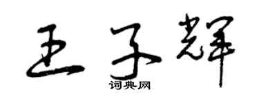 曾慶福王子輝草書個性簽名怎么寫