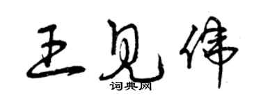 曾慶福王見偉草書個性簽名怎么寫