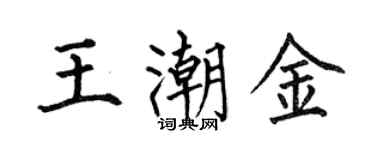 何伯昌王潮金楷書個性簽名怎么寫