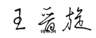 駱恆光王晉旋草書個性簽名怎么寫