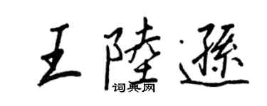 王正良王陸遜行書個性簽名怎么寫