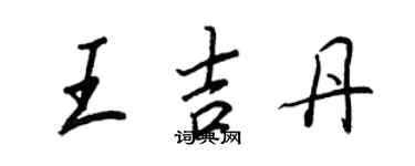 王正良王吉丹行書個性簽名怎么寫