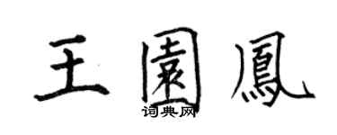 何伯昌王園鳳楷書個性簽名怎么寫