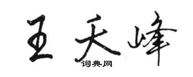 駱恆光王夭峰行書個性簽名怎么寫