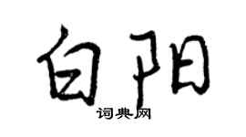 曾慶福白陽行書個性簽名怎么寫
