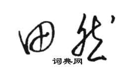 駱恆光田然草書個性簽名怎么寫