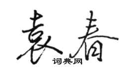 駱恆光袁春行書個性簽名怎么寫