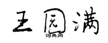 曾慶福王園滿行書個性簽名怎么寫