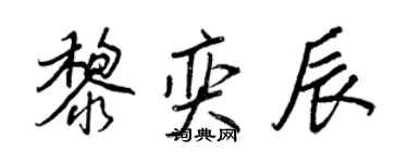 王正良黎奕辰行書個性簽名怎么寫