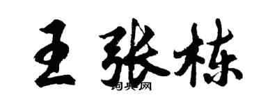 胡問遂王張棟行書個性簽名怎么寫