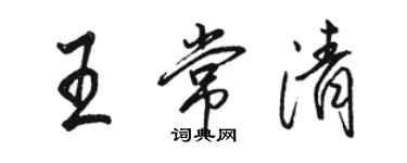 駱恆光王常清行書個性簽名怎么寫