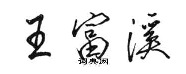 駱恆光王富溪行書個性簽名怎么寫