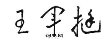 駱恆光王軍挺草書個性簽名怎么寫