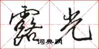 駱恆光露光行書怎么寫