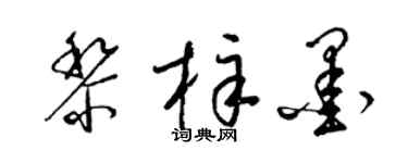 梁錦英黎梓墨草書個性簽名怎么寫