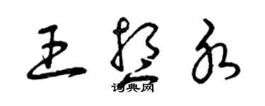 曾慶福王想水草書個性簽名怎么寫