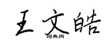 王正良王文皓行書個性簽名怎么寫