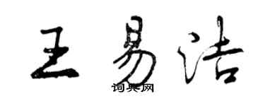 曾慶福王易潔行書個性簽名怎么寫