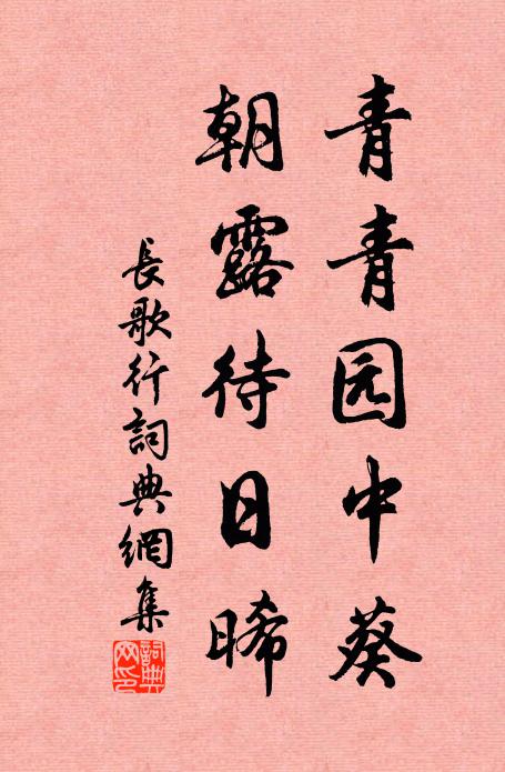 佚名青青園中葵,朝露待日晞。書法作品欣賞