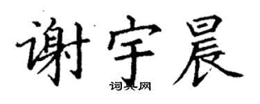 丁謙謝宇晨楷書個性簽名怎么寫
