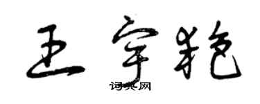 曾慶福王宇艷草書個性簽名怎么寫