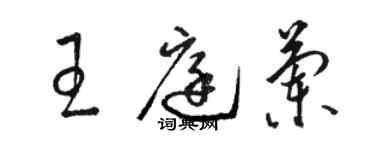 駱恆光王庭蘭草書個性簽名怎么寫