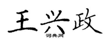 丁謙王興政楷書個性簽名怎么寫