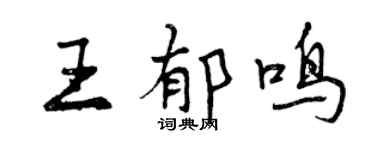 曾慶福王郁鳴行書個性簽名怎么寫