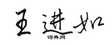 駱恆光王進如行書個性簽名怎么寫