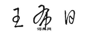 駱恆光王布日草書個性簽名怎么寫