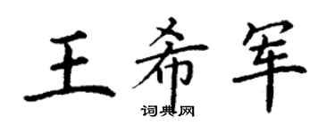 丁謙王希軍楷書個性簽名怎么寫