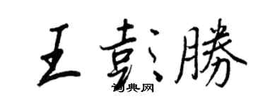 王正良王彭勝行書個性簽名怎么寫