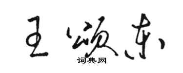 駱恆光王頌東草書個性簽名怎么寫