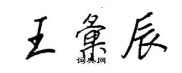 王正良王匯辰行書個性簽名怎么寫