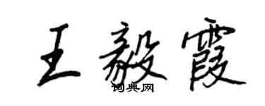 王正良王毅霞行書個性簽名怎么寫
