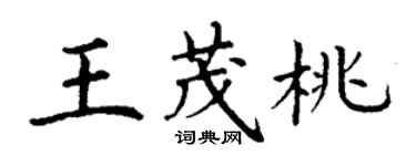 丁謙王茂桃楷書個性簽名怎么寫