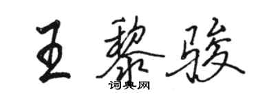 駱恆光王黎駿行書個性簽名怎么寫