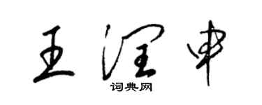 梁錦英王潤申草書個性簽名怎么寫