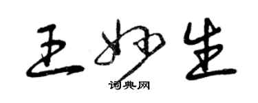 曾慶福王妙生草書個性簽名怎么寫