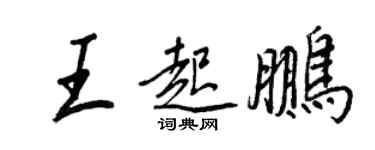 王正良王起鵬行書個性簽名怎么寫