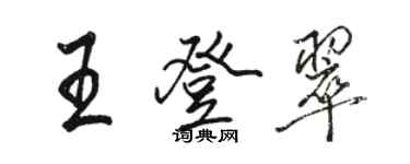 駱恆光王登翠行書個性簽名怎么寫