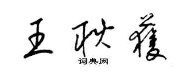 梁錦英王耿獲草書個性簽名怎么寫