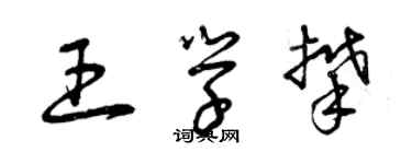 曾慶福王學攀草書個性簽名怎么寫