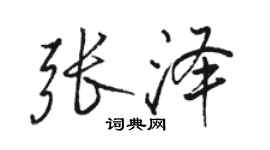 駱恆光張澤行書個性簽名怎么寫