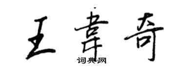 王正良王韋奇行書個性簽名怎么寫