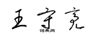 梁錦英王守亮草書個性簽名怎么寫