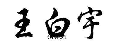 胡問遂王白宇行書個性簽名怎么寫